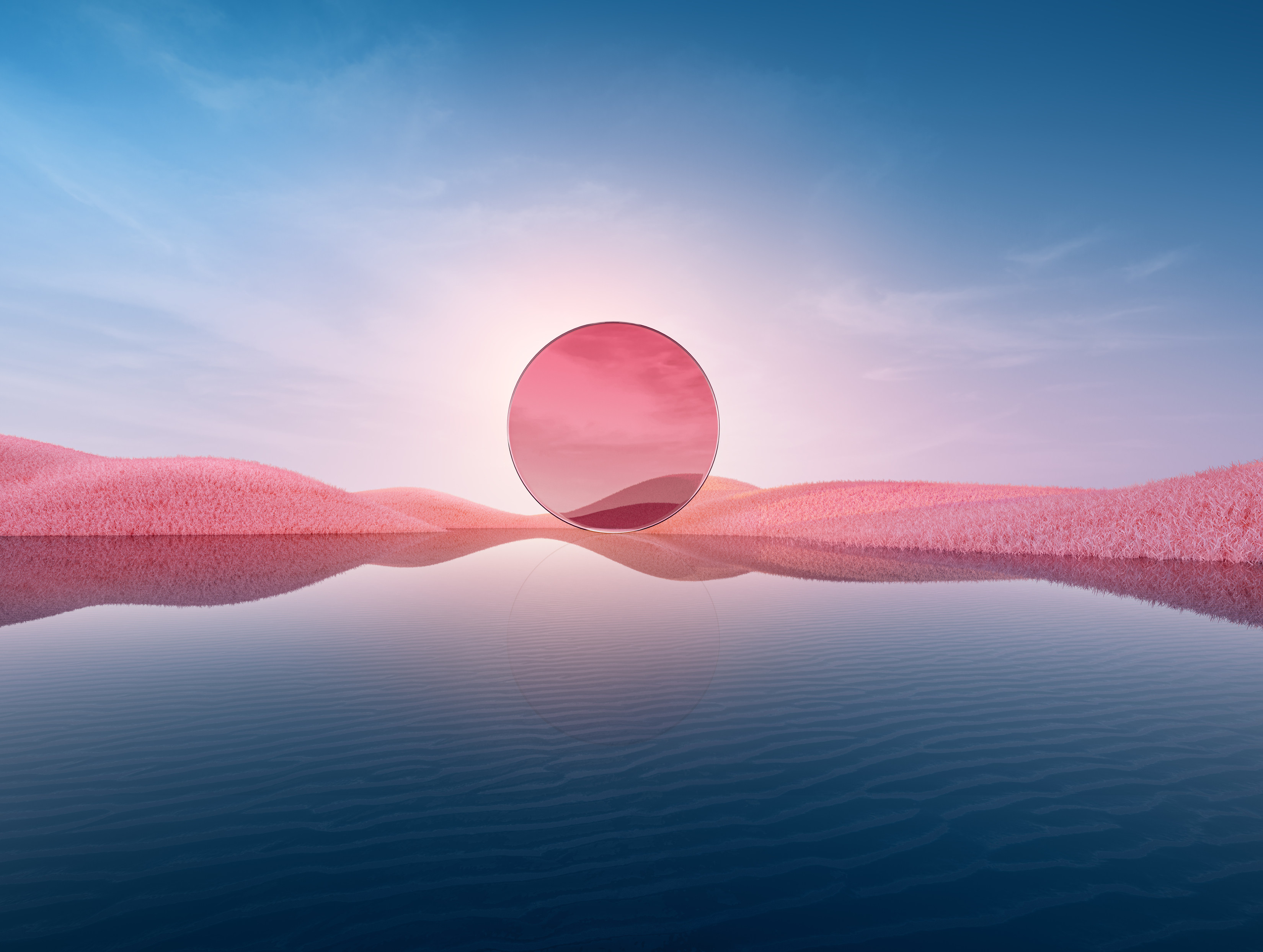 Pink Aesthetic 3D Glass