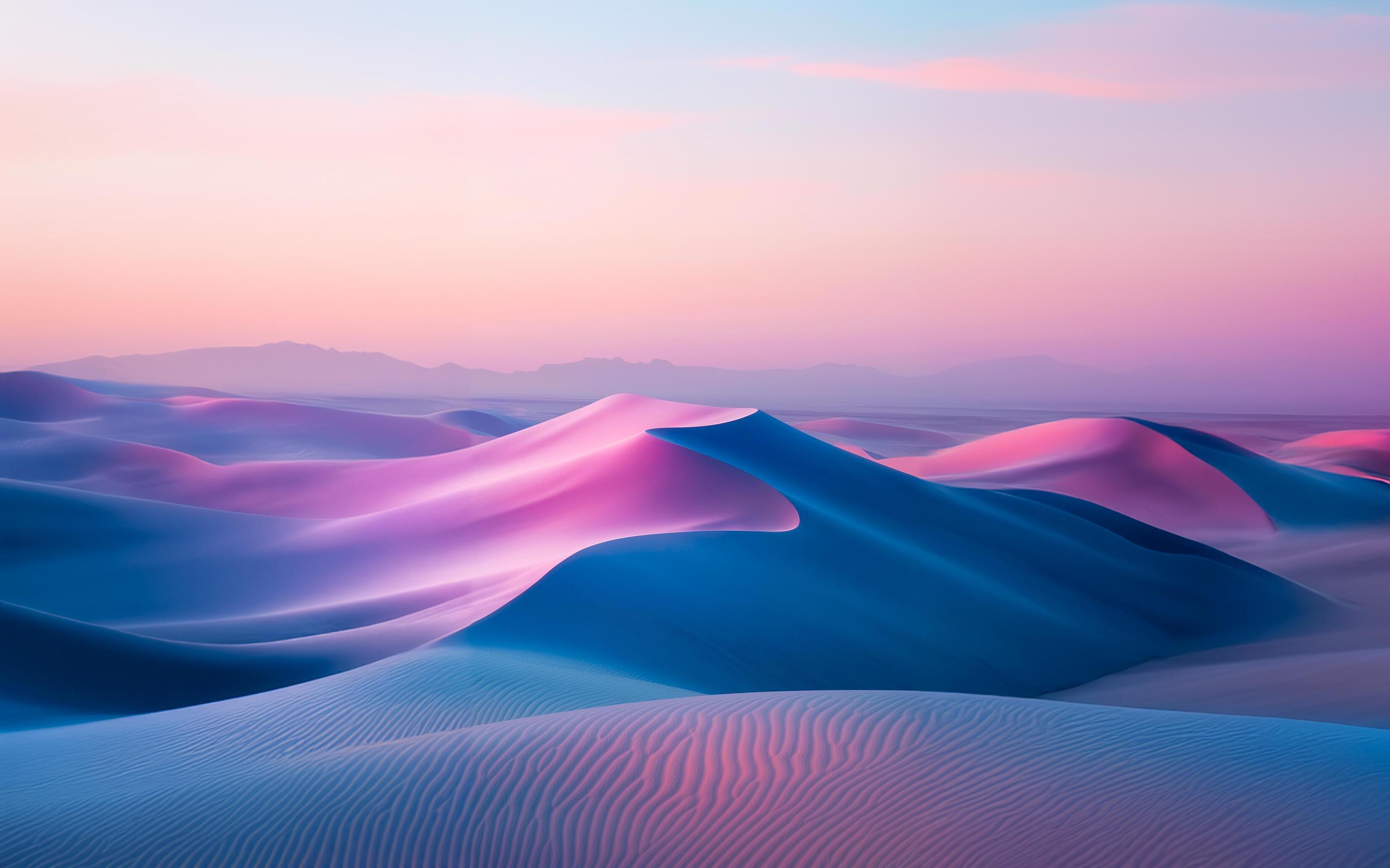 Pink And Blue Mystical Sand Dunes Top Best Free Download Wallpapers For MacBook Pro Air And Microsoft Windows PCs Desktop 4K