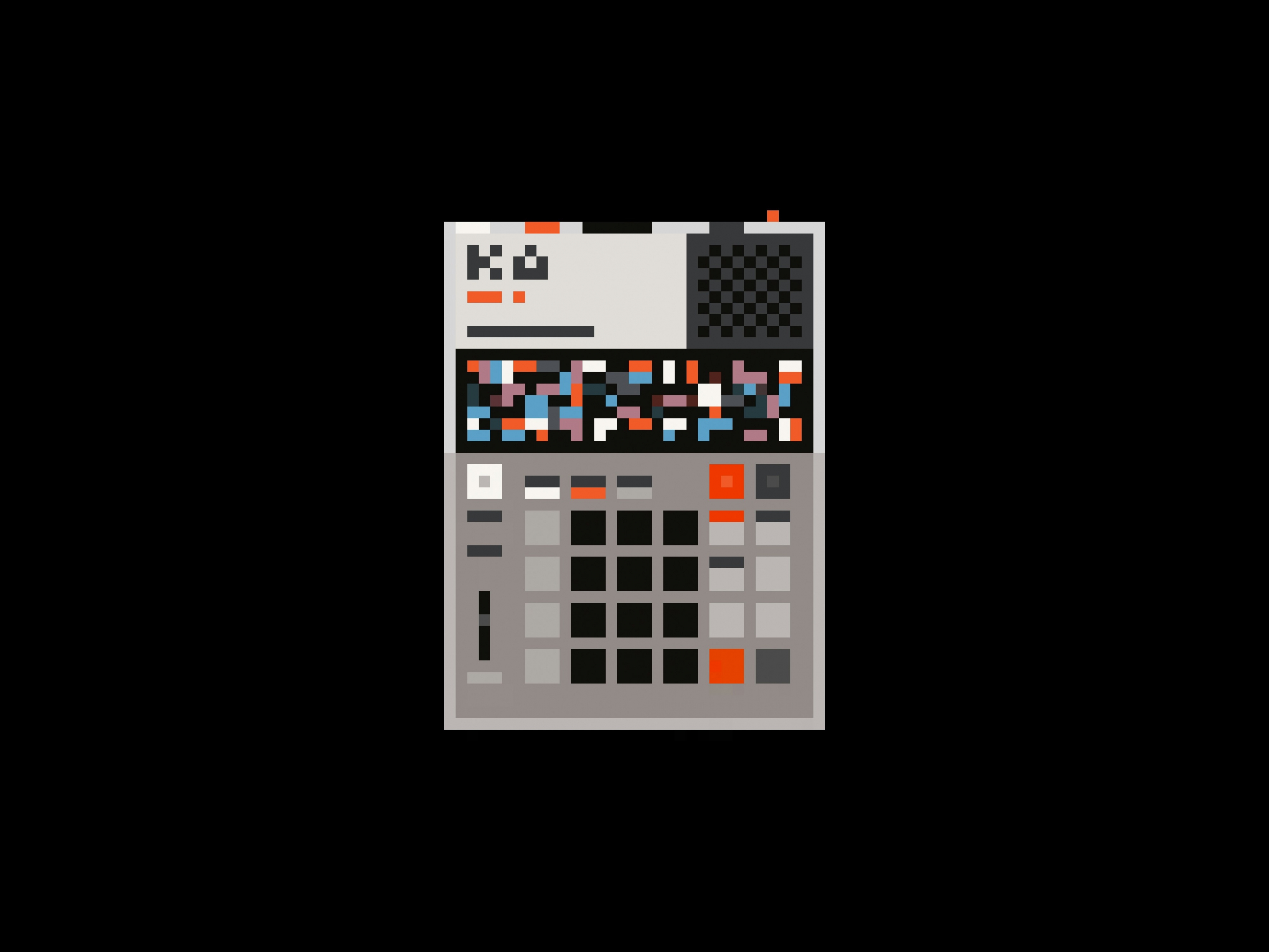 Pixelated Calculator Black MKBHD Panels App Free wallpaper for Apple iPhone, Apple Watch, Mac, iPad and Apple Watch