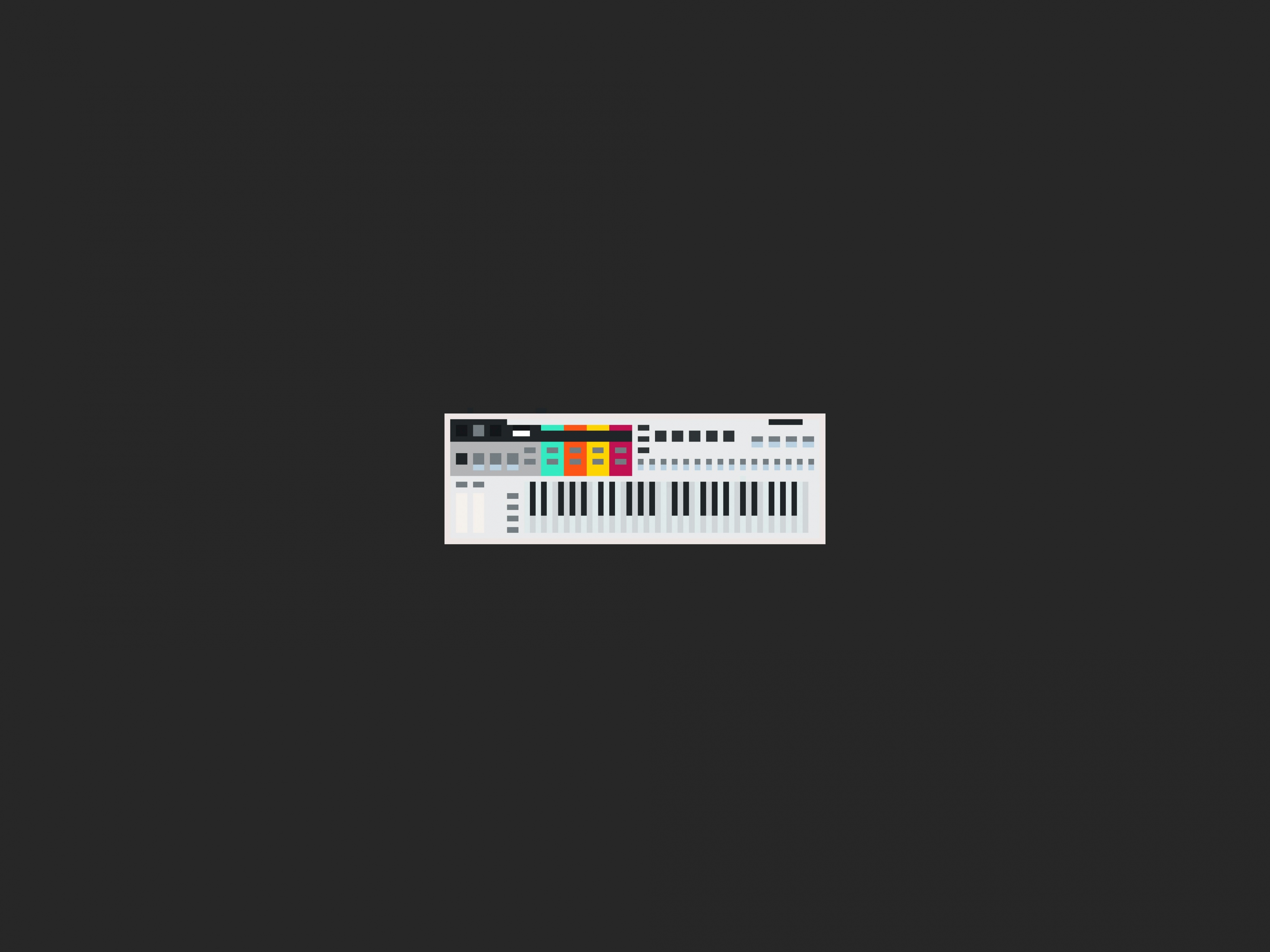 Pixelated Piano Keyboard Musician Dark Gray MKBHD Panels Free