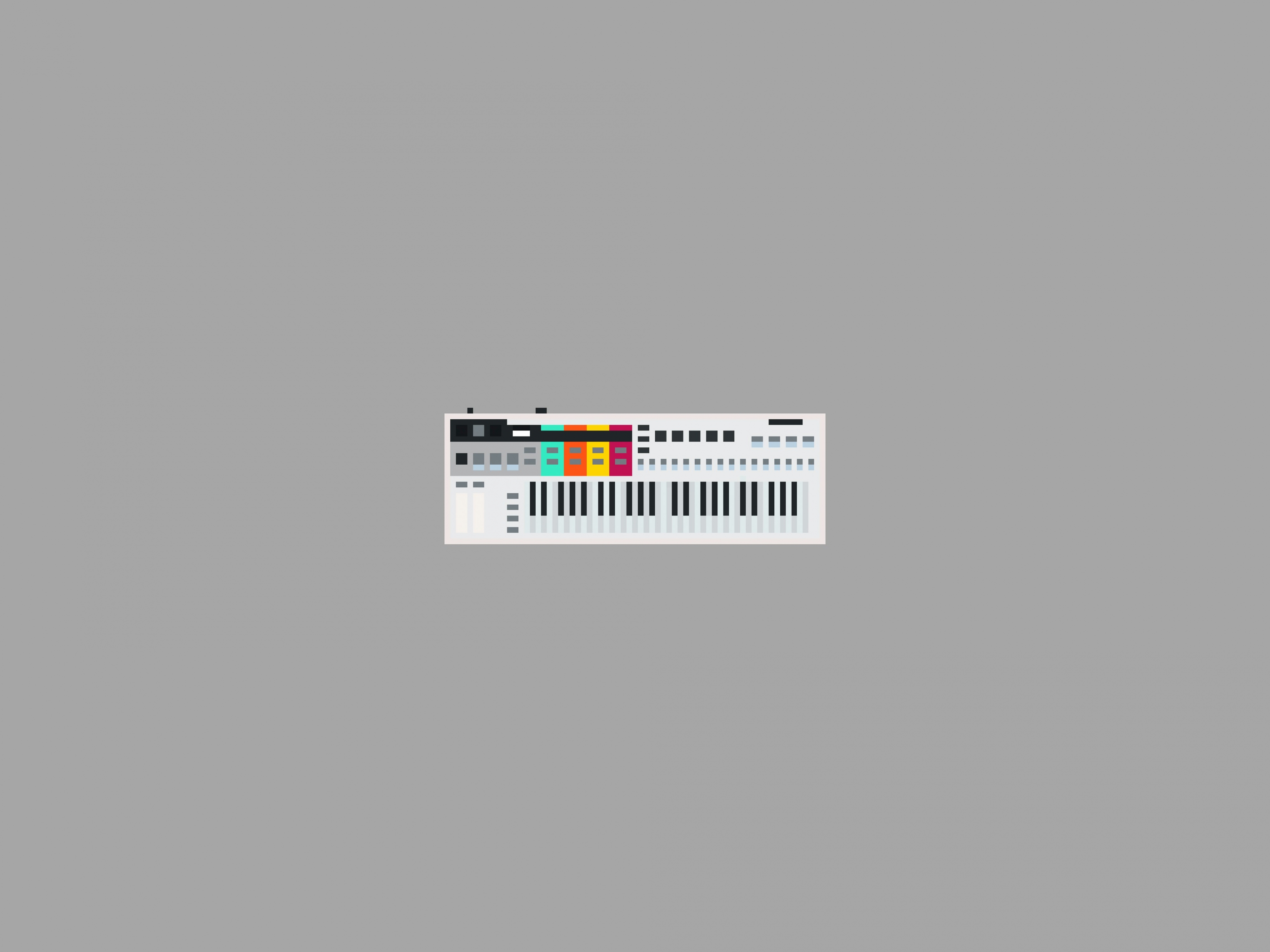 Pixelated Piano Keyboard Musician Gray MKBHD Panels App Free