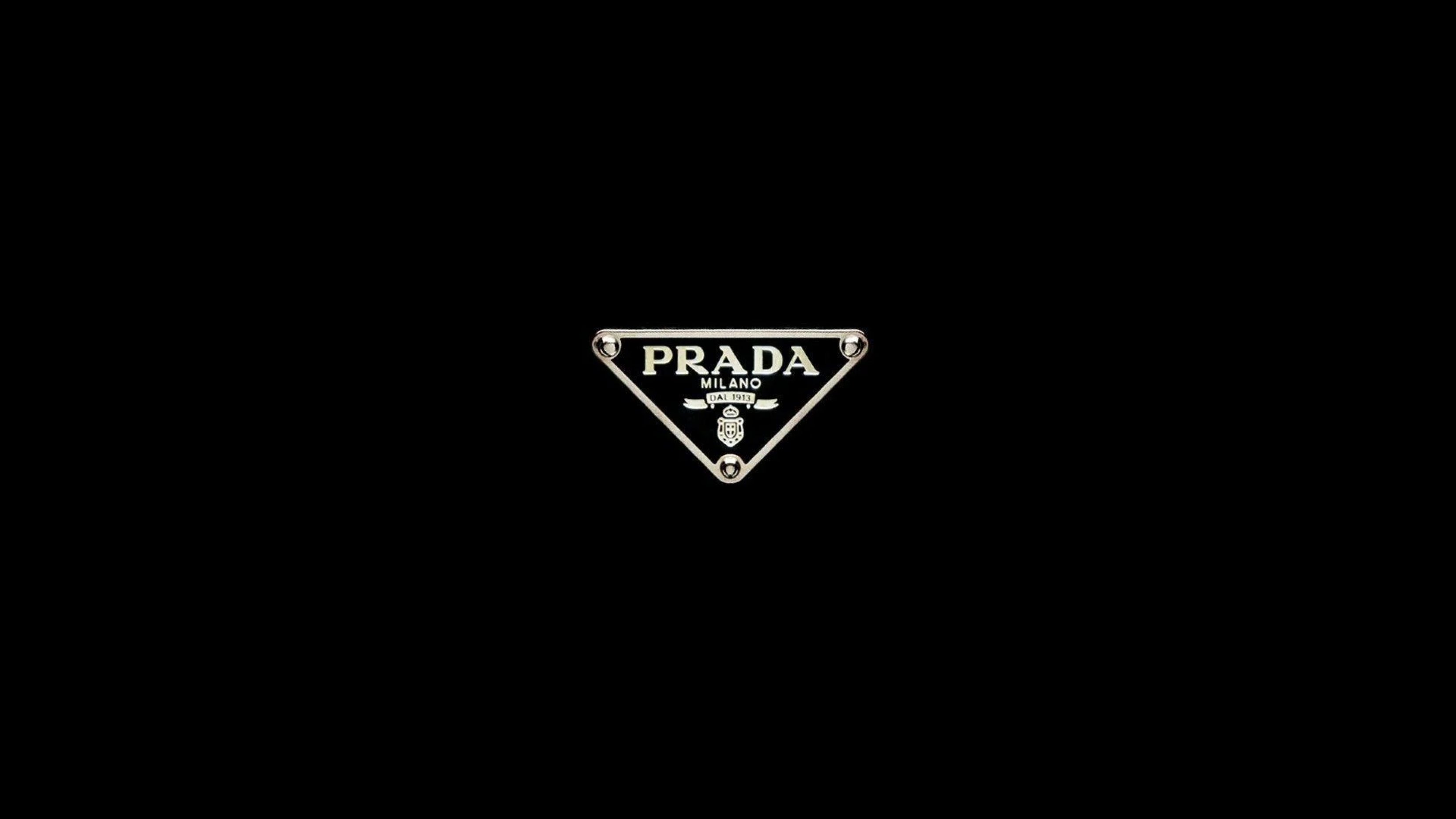 Prada Brand Logo Metallic 3D Silver Logo wallpaper for Apple iPhone, Apple Watch, Mac, iPad and Apple Watch