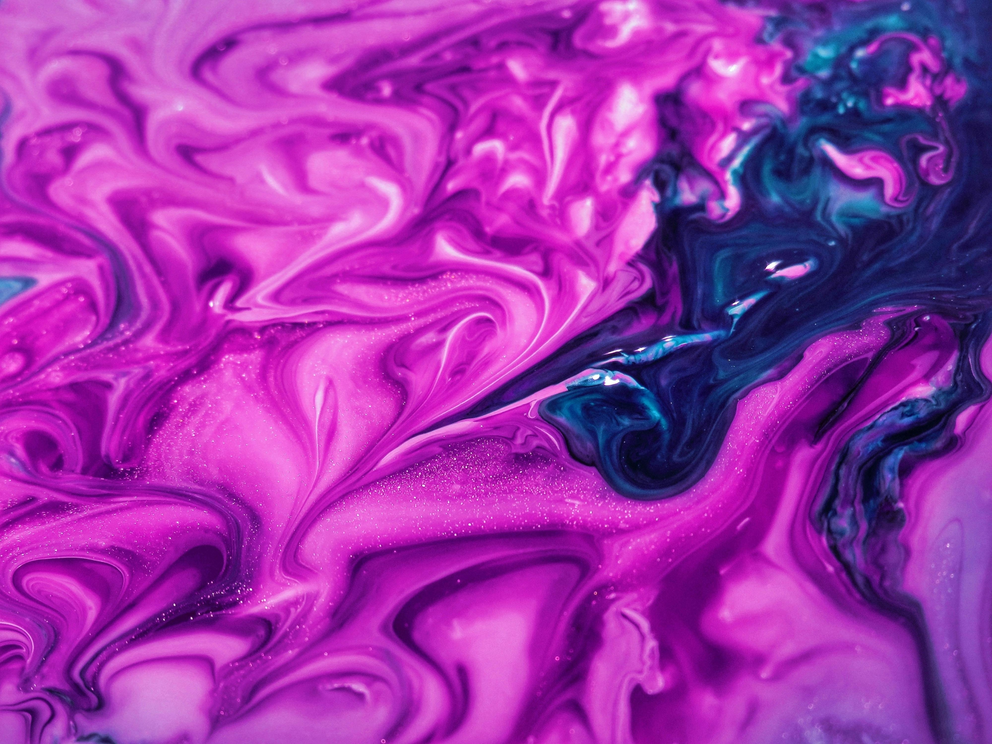 Purple Blue Abstract Paint Swirl