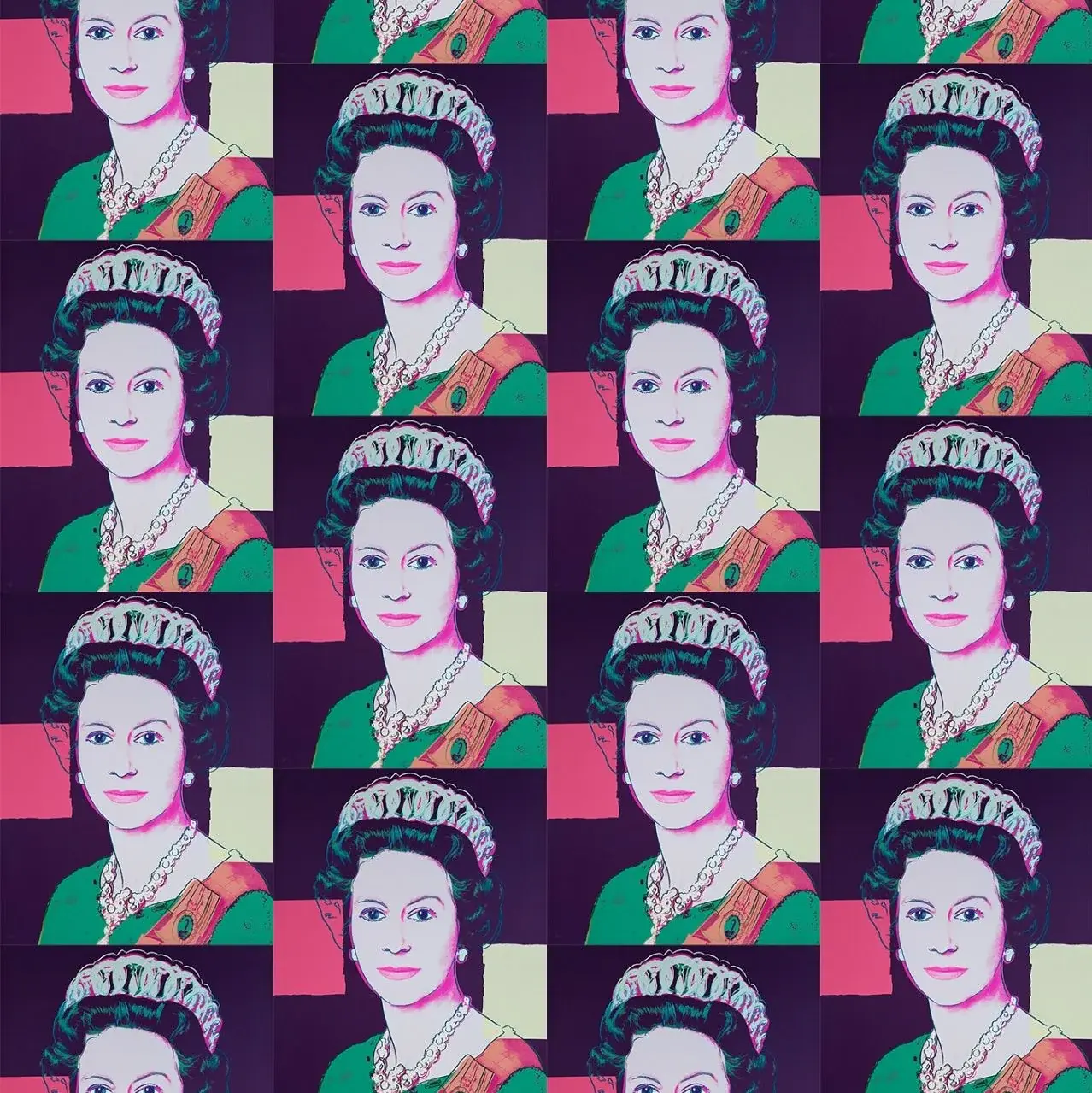 Queen Elizabeth Multi Colors Iconography Artwork Deep Purple Jpg Poster