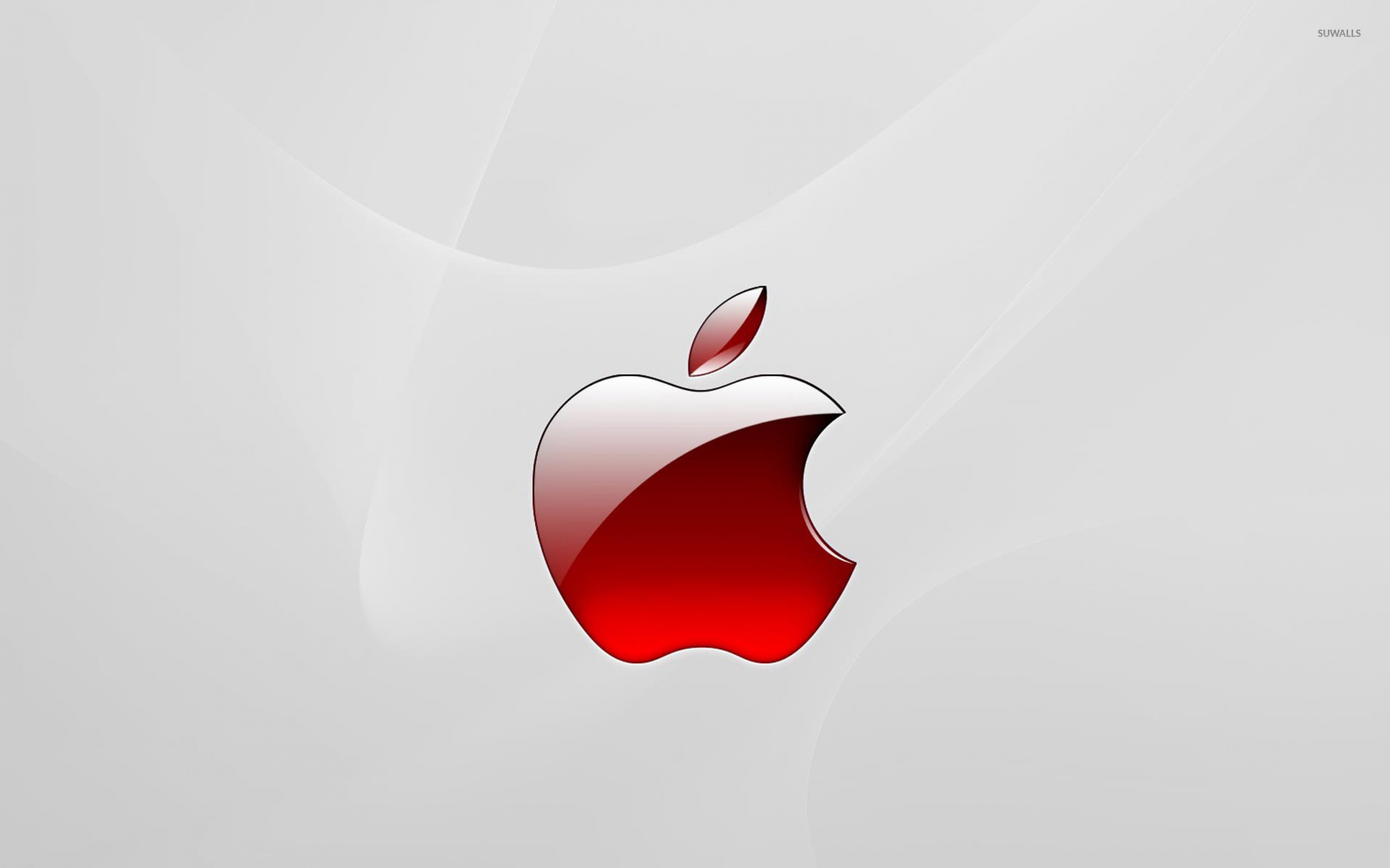 Red Apple Logo 3D Glass Rendering 4K