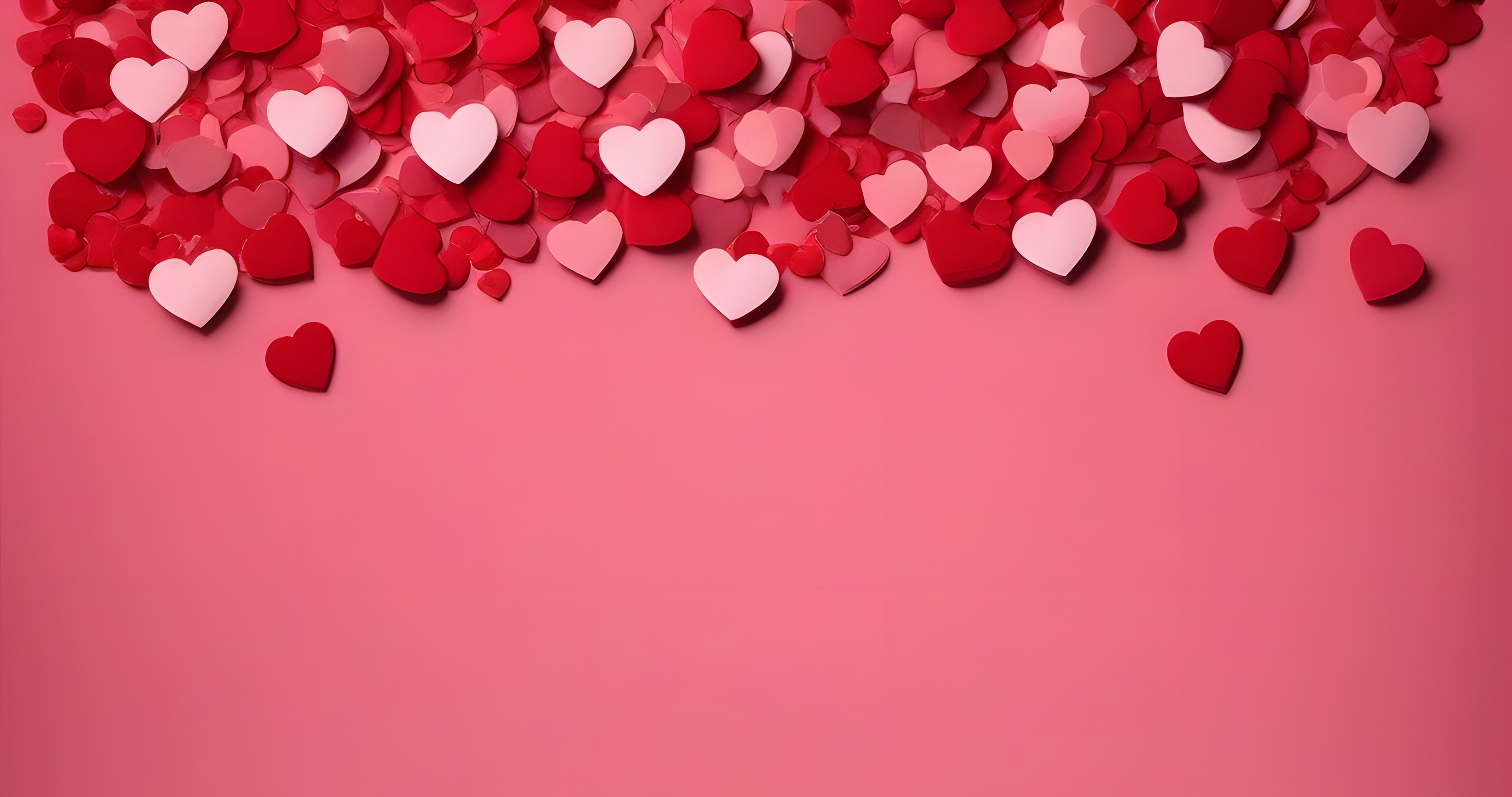 Red Hearts Pastel Made From Paper Pink Best Desktop Wallpapers Of 2025 Collection For Mac And PC 4K 6K