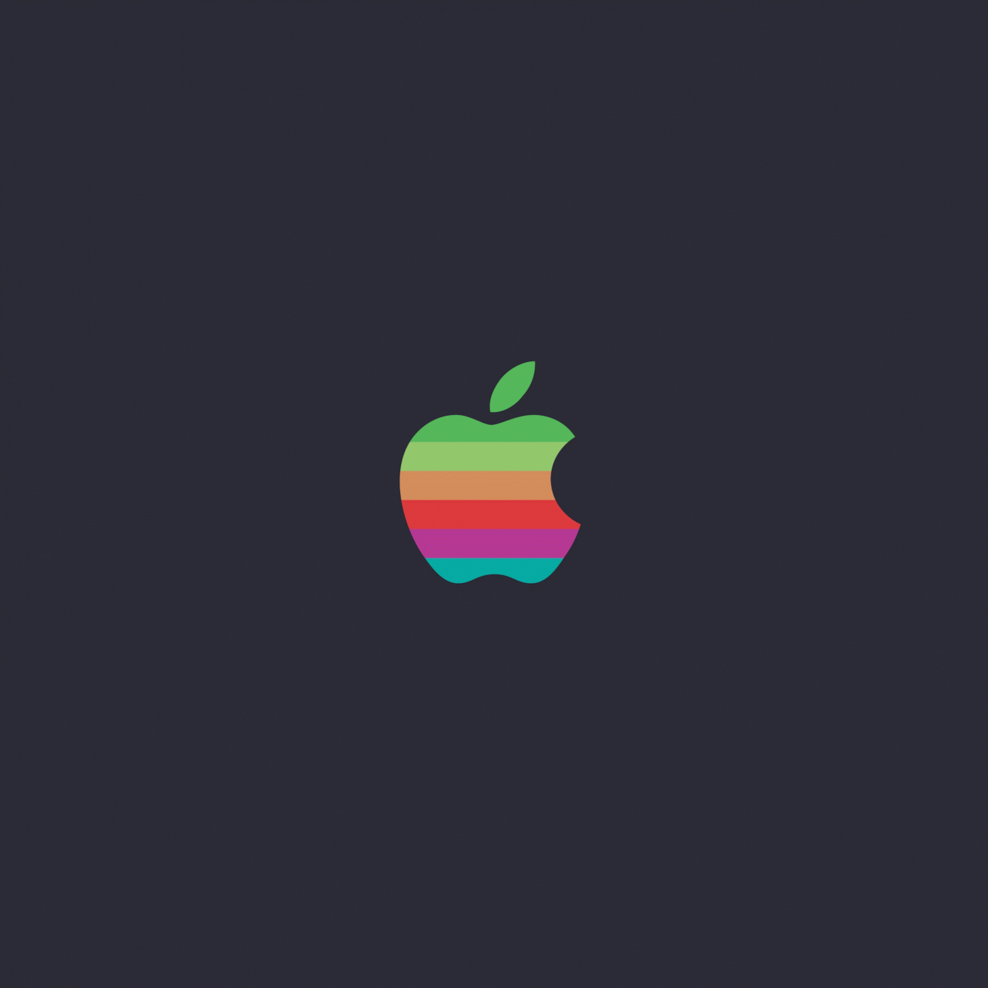 Retro Classic Apple Logo On Grey