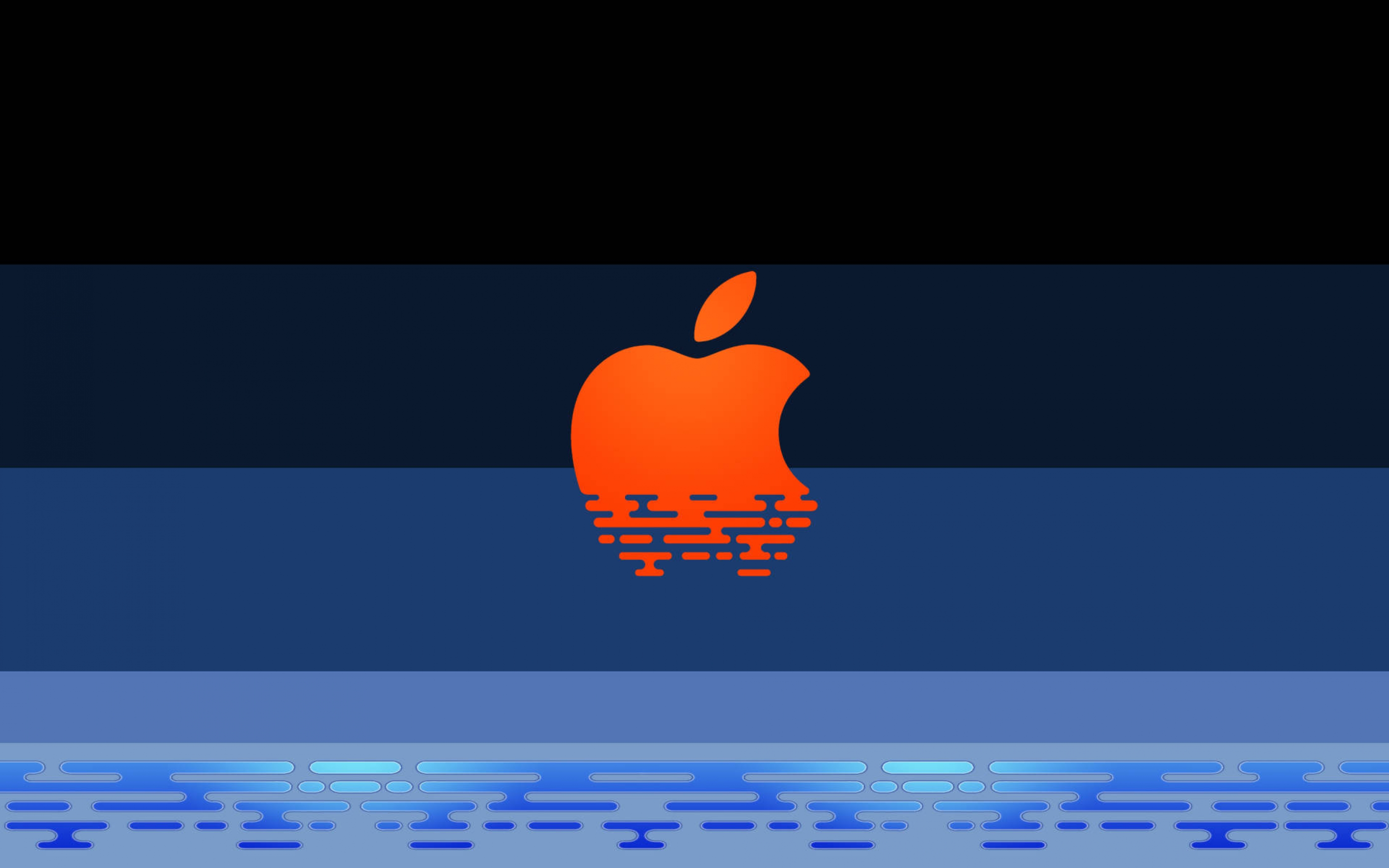 Retro Style Apple Logo Orange And Blue wallpaper for Apple iPhone, Apple Watch, Mac, iPad and Apple Watch