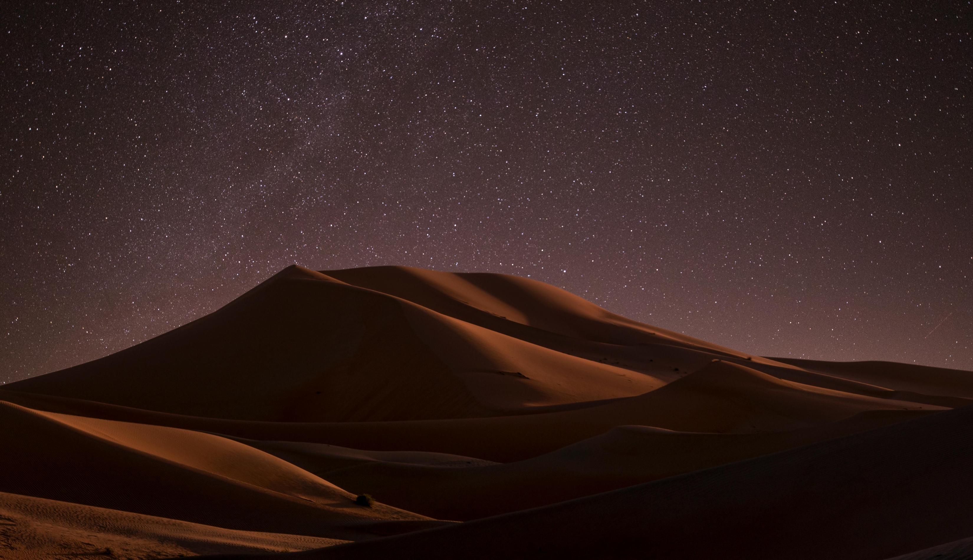 Sahara Desert Night Stars And Milkyway Visible