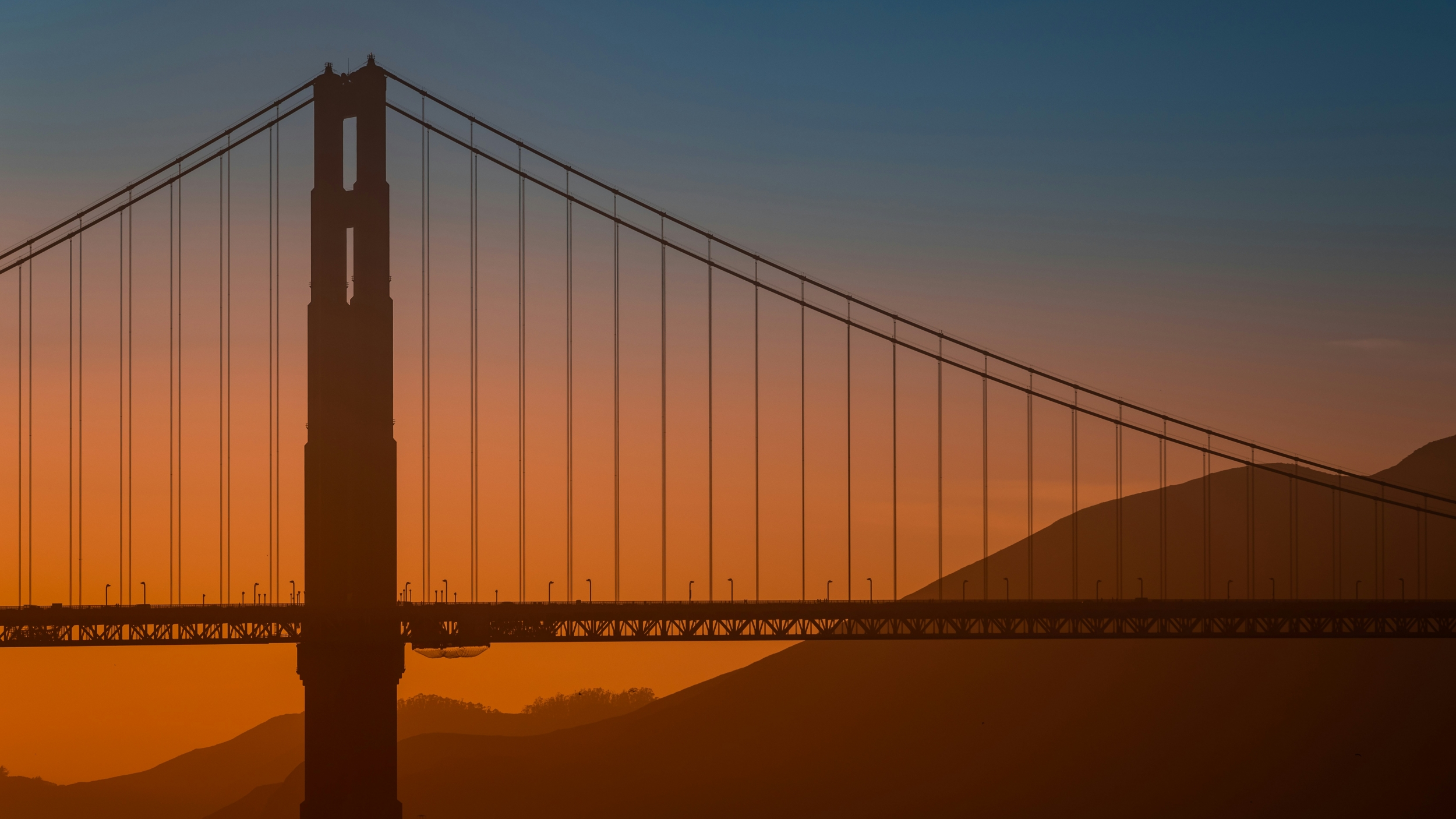 San Francisco Golden Gate Bridge At Sunset wallpaper for Apple iPhone, Apple Watch, Mac, iPad and Apple Watch