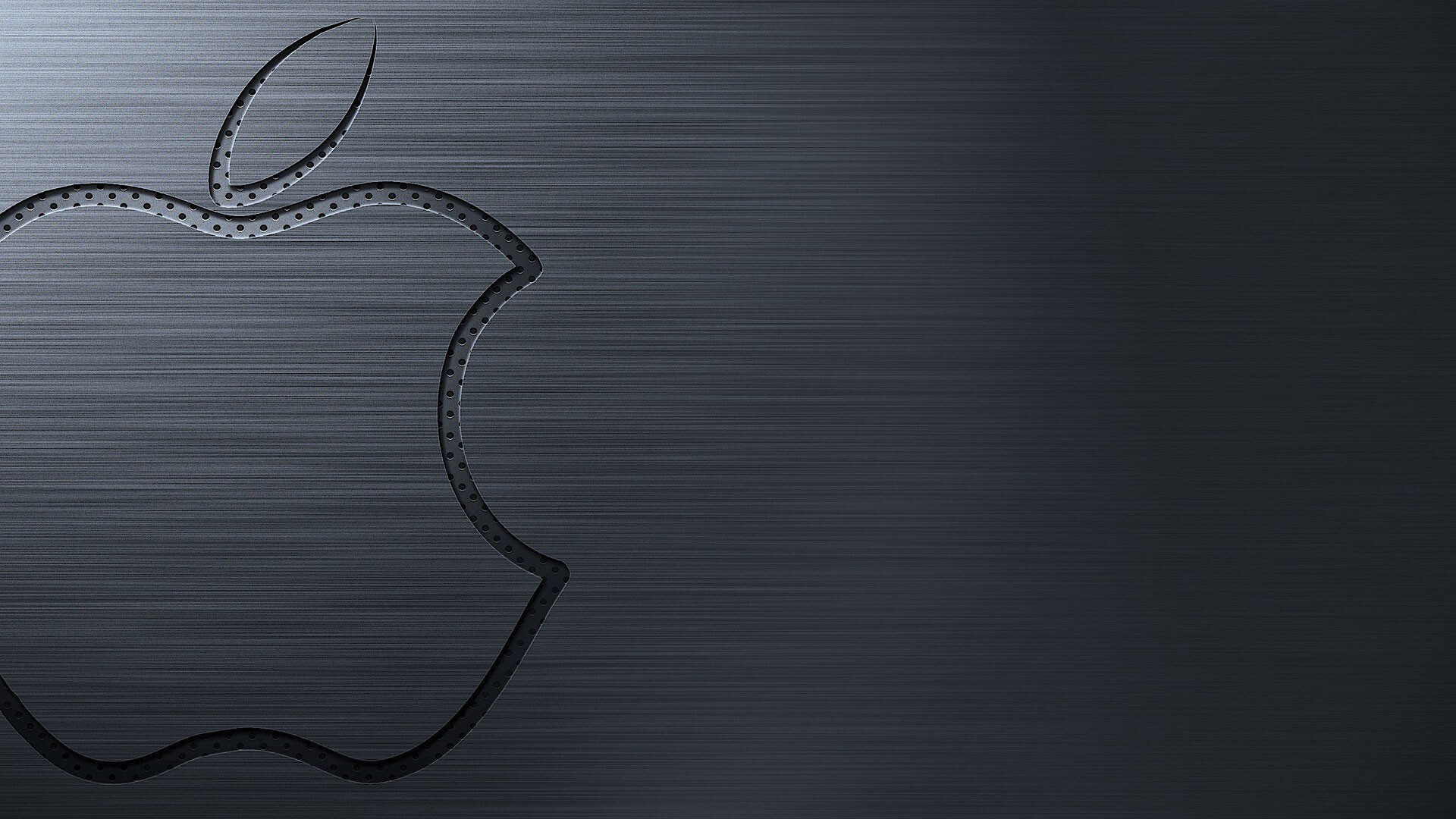 Shiny Steel Metallic Apple Logo Black Brushed Inset 3D Metalic wallpaper for Apple iPhone, Apple Watch, Mac, iPad and Apple Watch