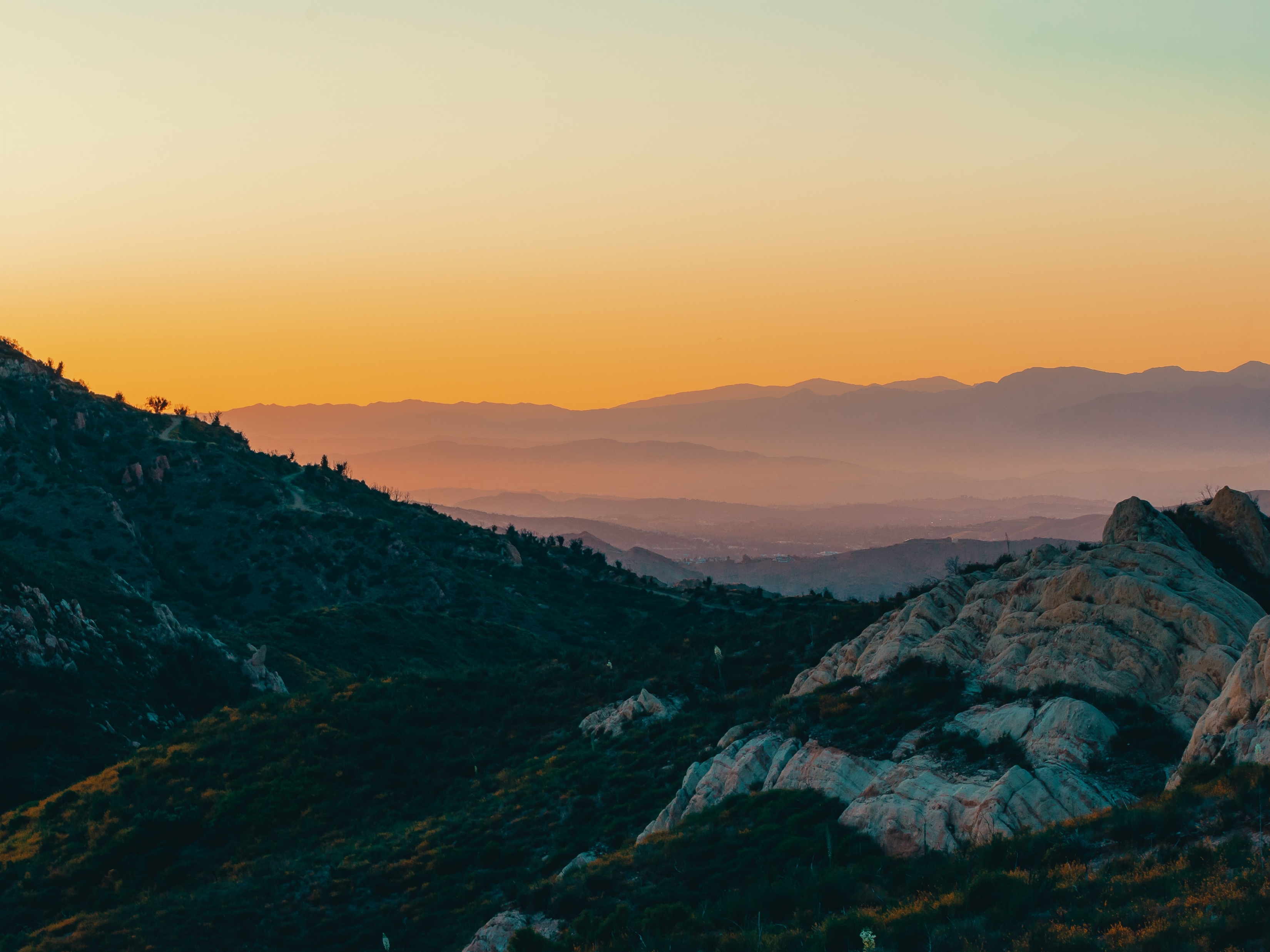 Simple Frosty Sunrise Mountains