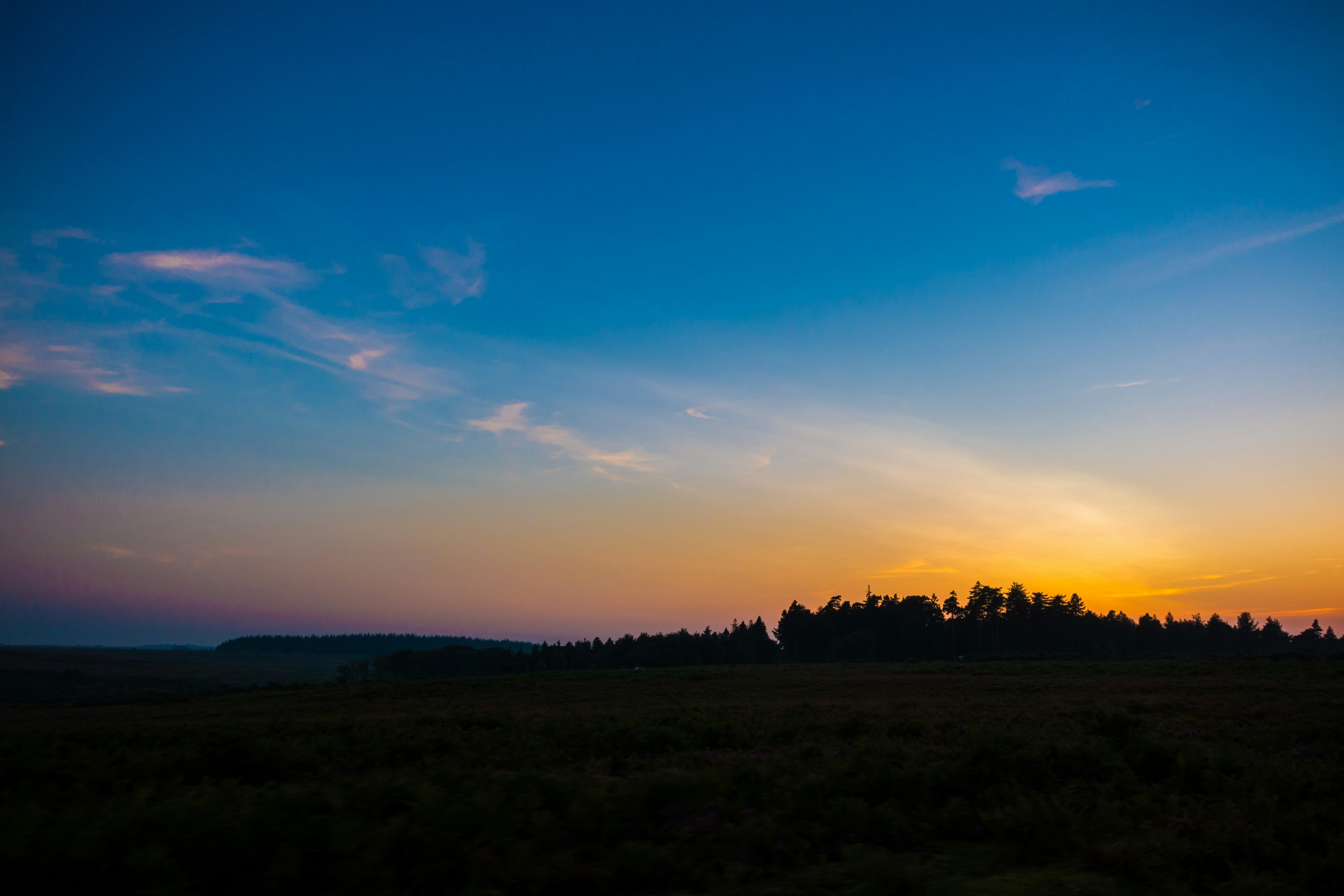 Simple Sunrise Over Mountains Silhouette