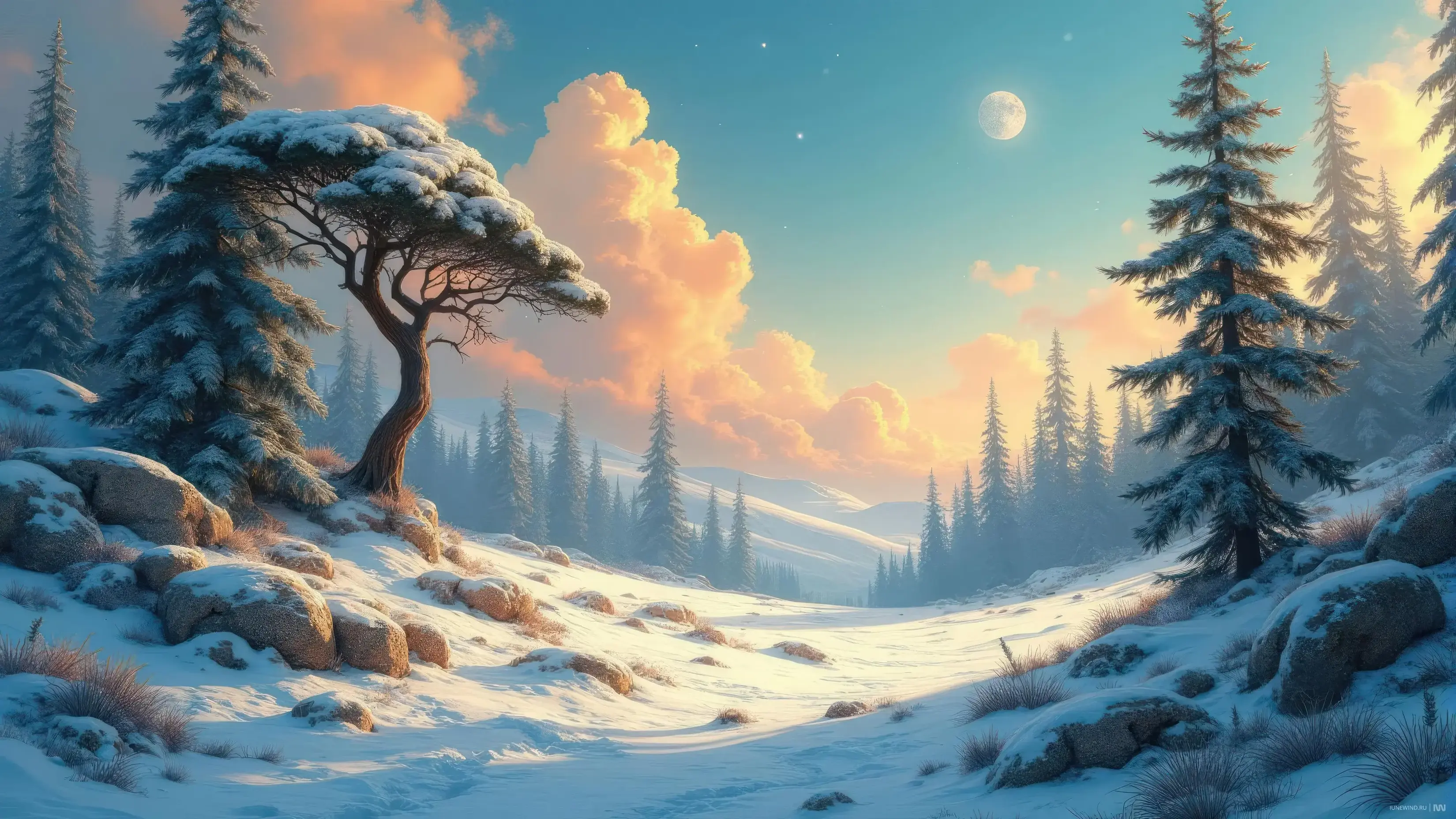 Snow-covered Landscape Snowcapped Nature Digital Artwork Best 4K Desktop Wallpapers Backdrops And 8K Backgrounds 12k High Resolution HD Of 2025 For Apple Mac Windows PC Linux Chromebooks wallpaper for Apple iPhone, Apple Watch, Mac, iPad and Apple Watch