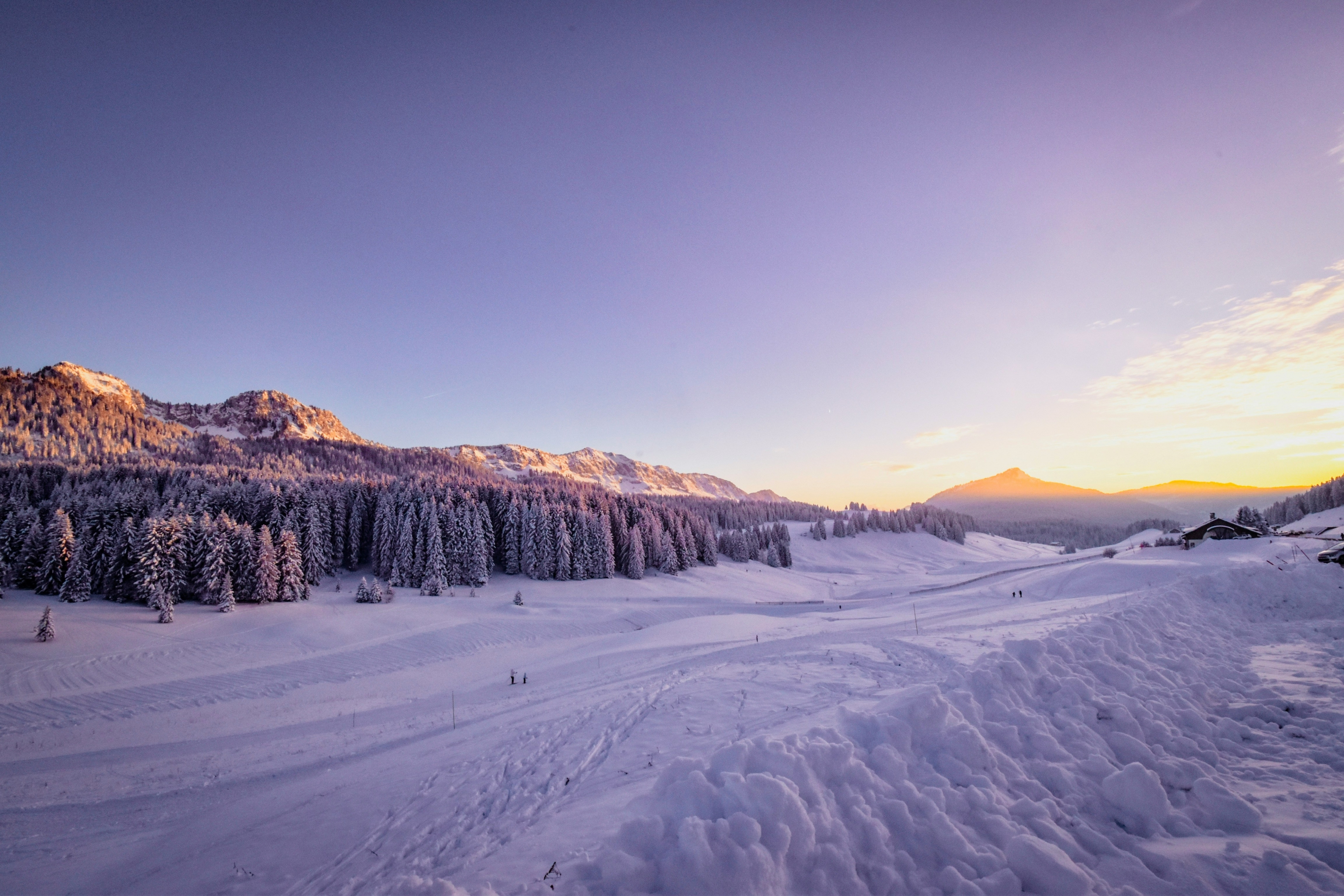 Sunrise Mountain Snow Landscape