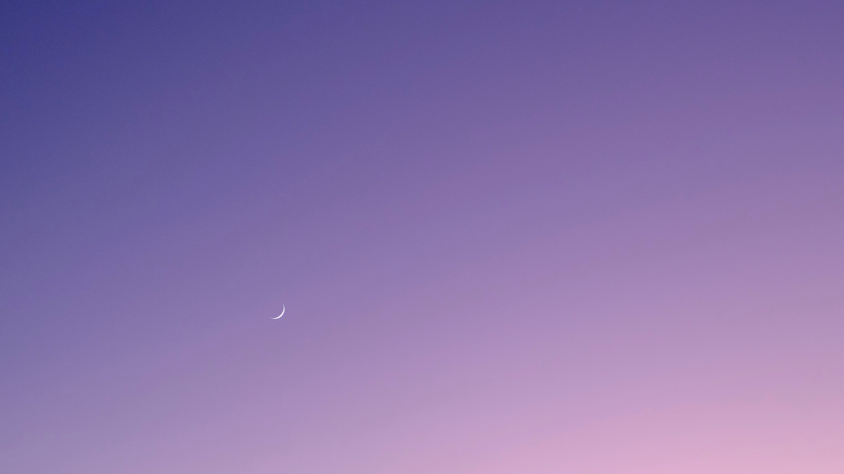 Sunset Gradient With Crescent Moon