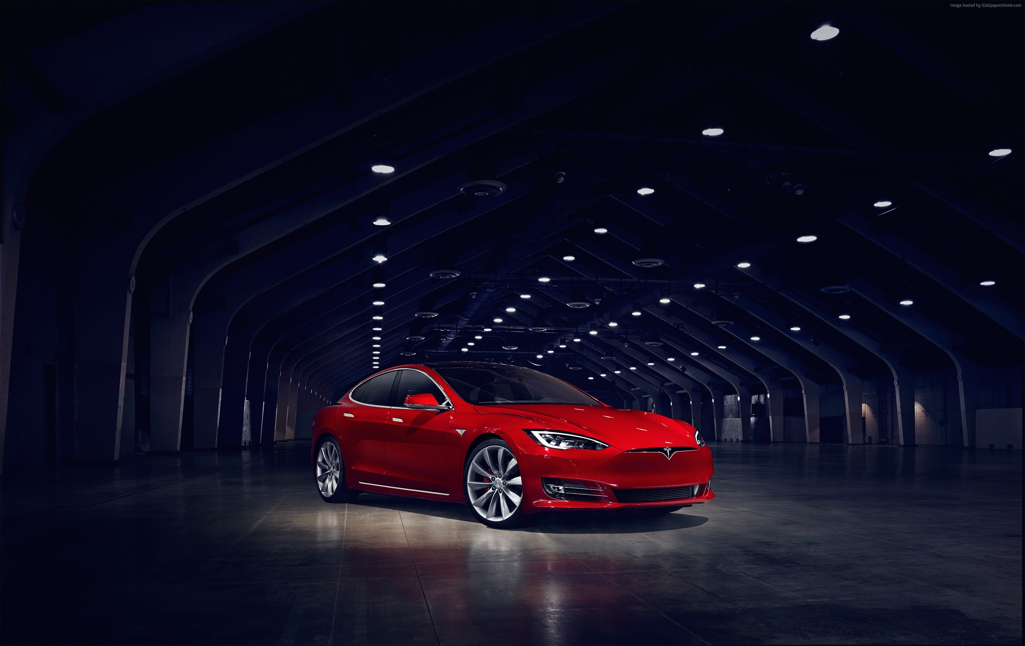 Tesla Model S P90d Electric Cars Elon Musk Red wallpaper for Apple iPhone, Apple Watch, Mac, iPad and Apple Watch