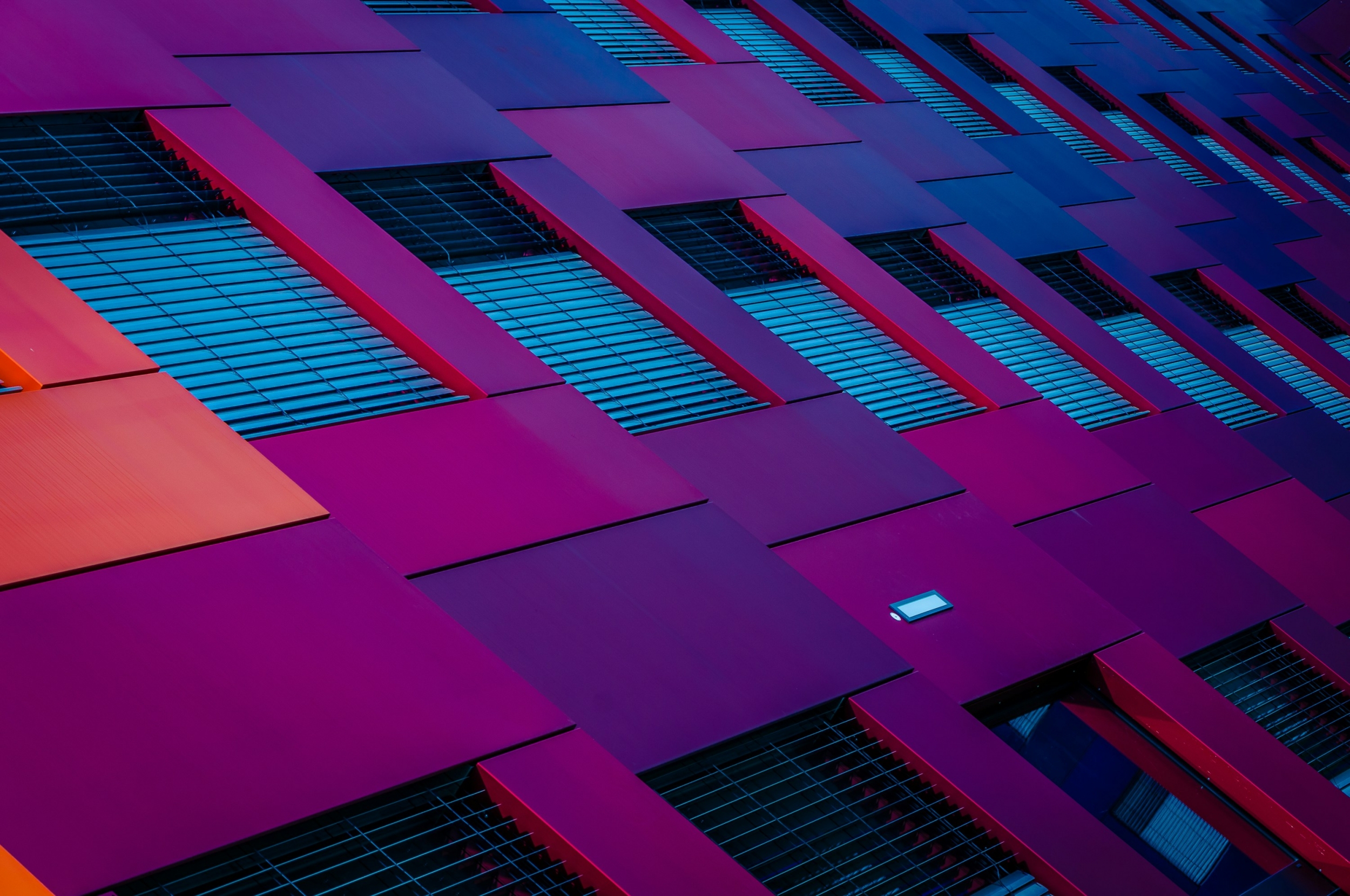 Vibrant Colorful Architecture Purple And Blue