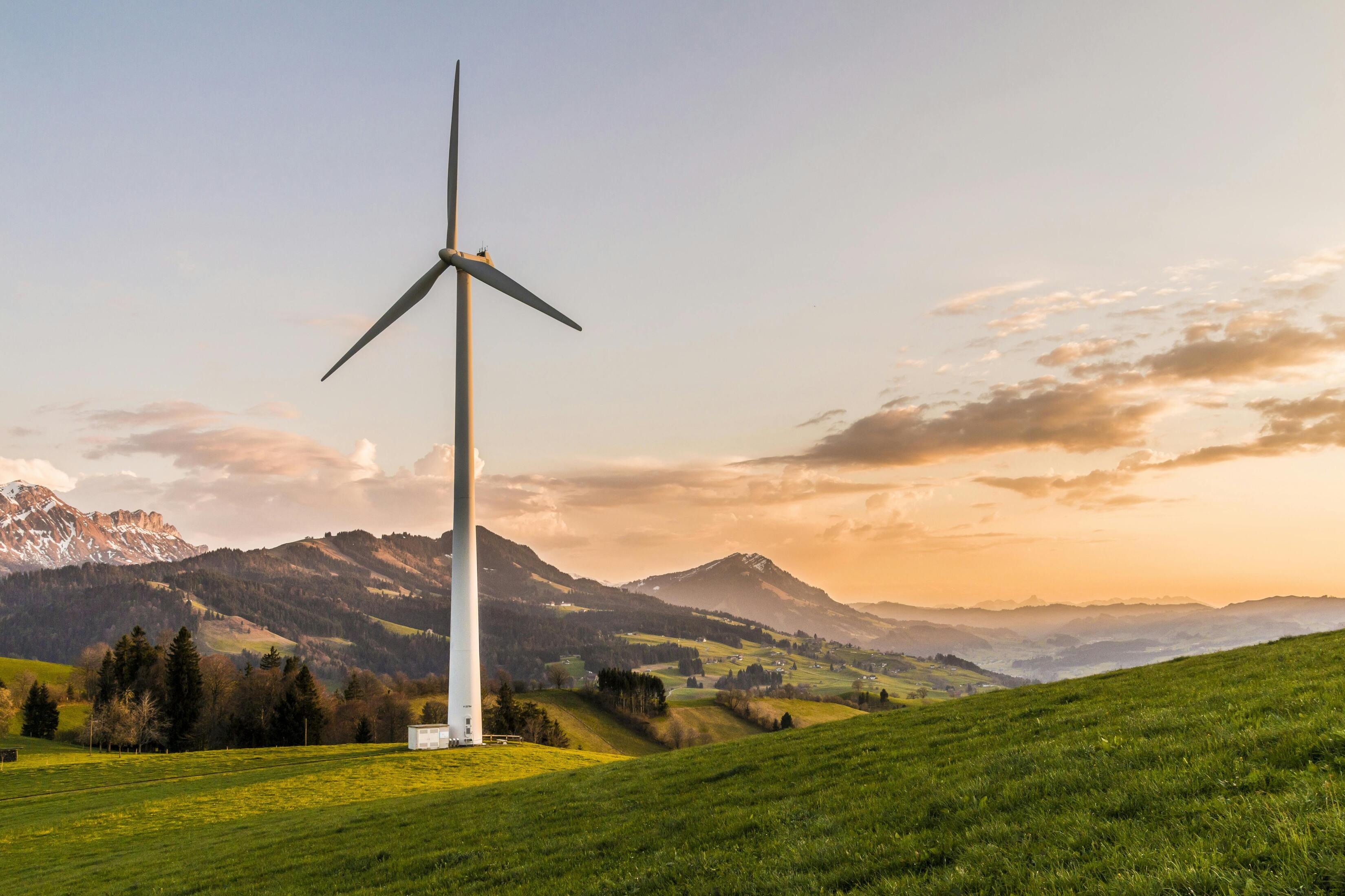 Wind Mill Windmill Wind Turbine Renewable Energy Clean Mountain Landscape