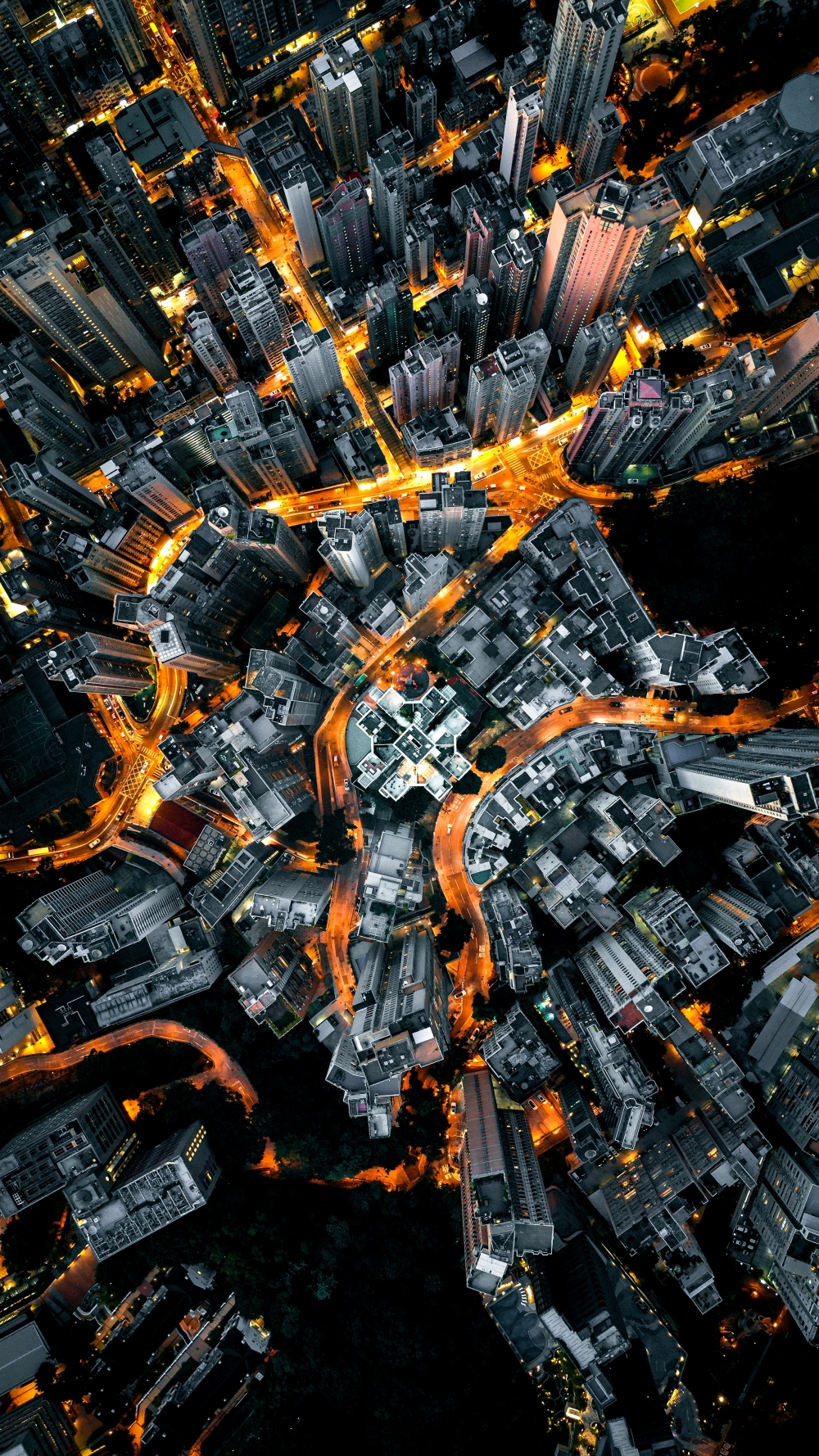 Busy Vibrant City From Above wallpaper for Apple iPhone, Apple Watch, Mac, iPad and Apple Watch