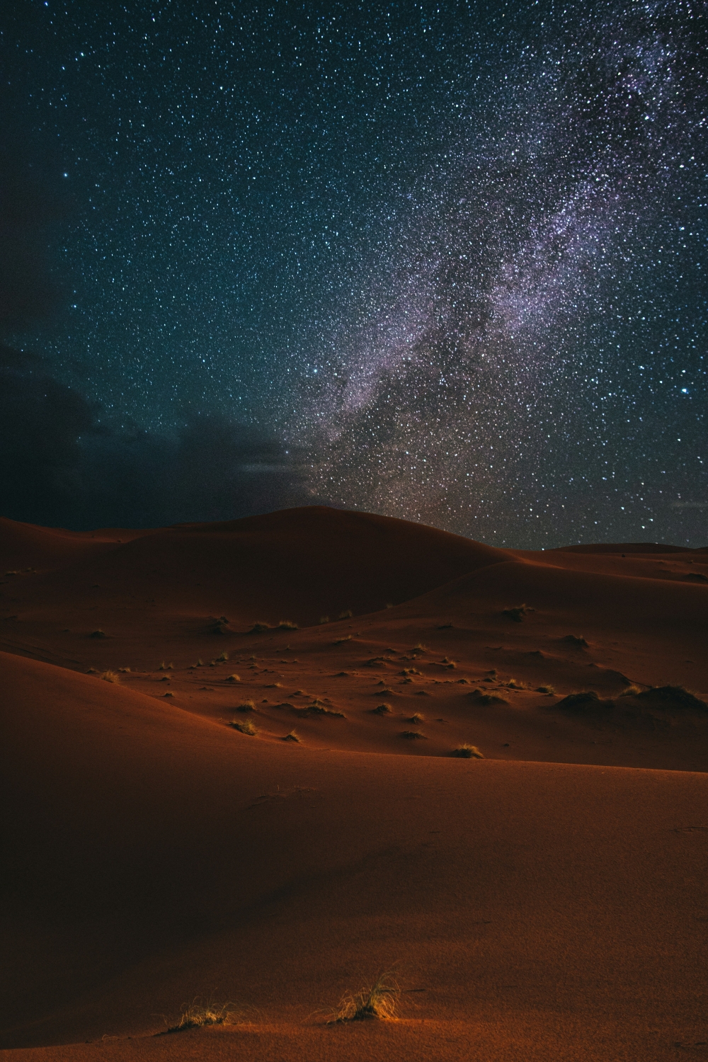 Desert Sand Dunes With Stars Space