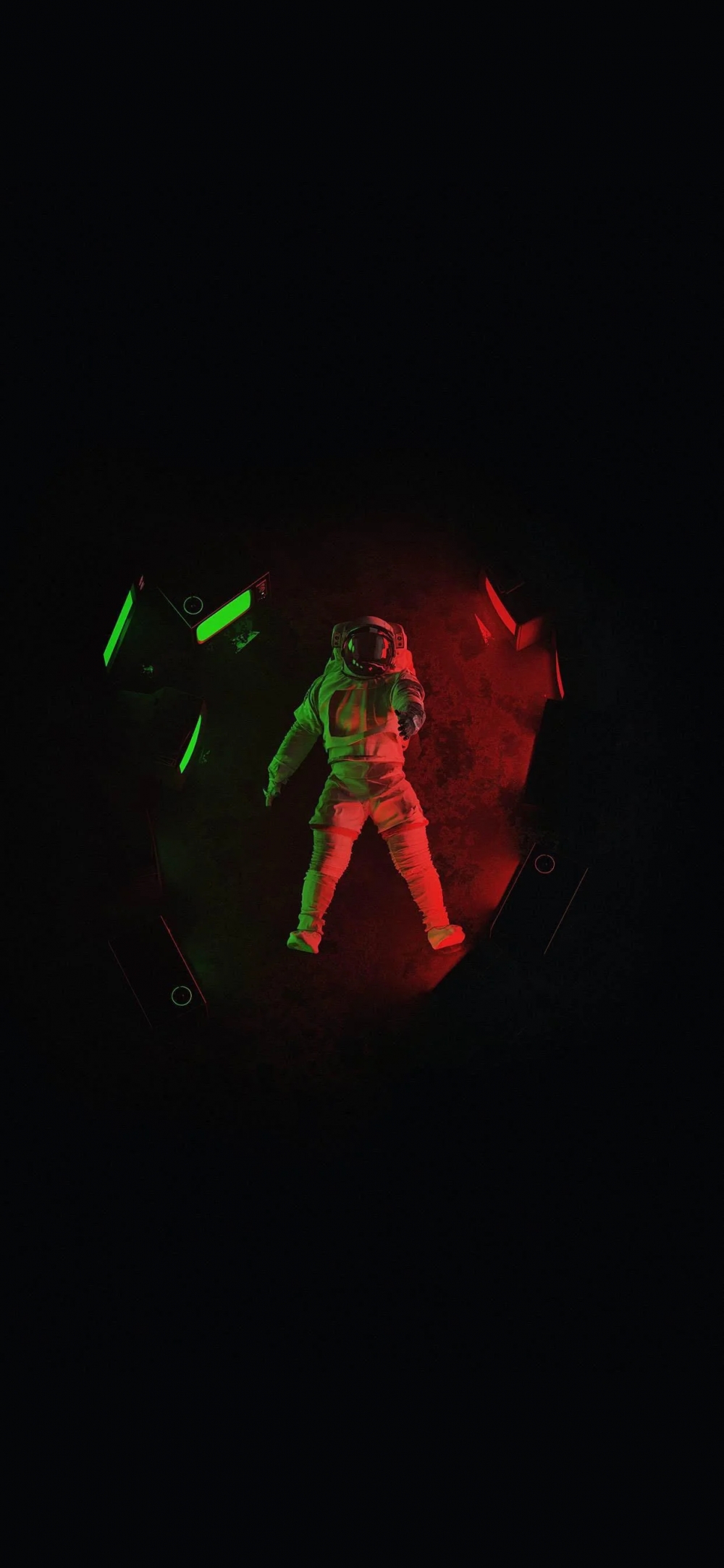 Red And Green Astronaut In Space wallpaper for Apple iPhone, Apple Watch, Mac, iPad and Apple Watch