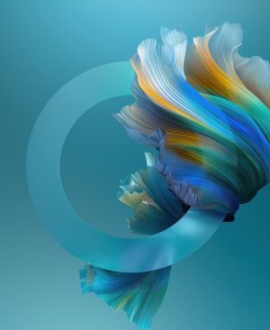 Cyan Blue Abstract Circular Fish Tail 5K Apple Watch wallpaper
