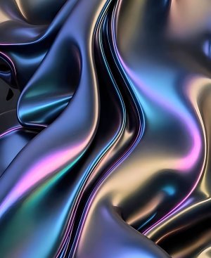 Iridescent Liquid Metallic Abstract Liquid Glass iOS 26 Apple Watch wallpaper