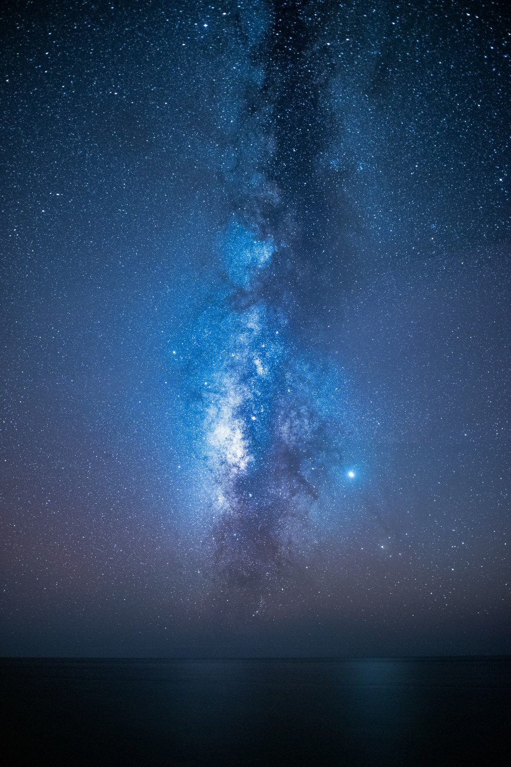 Stars And Galaxy View Over Water